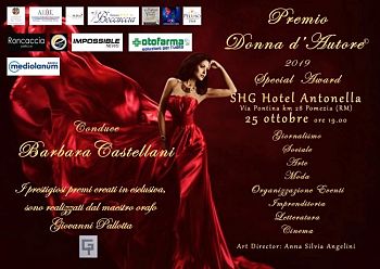 AL VIA IL PREMIO DONNA D’AUTORE 2019 il 25 ottobre alle ore 19.00